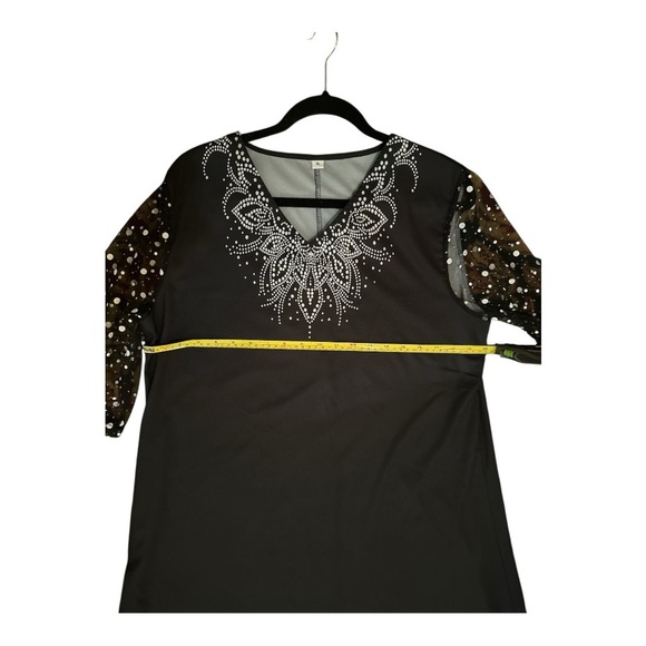 Black Embellished Maxi Dress – Size XL – Tall Girl Friendly – NWOT - Picture 4 of 9